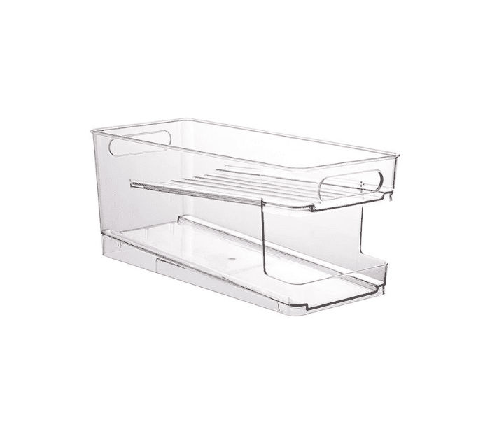Two-tier rolling can organiser dispenser