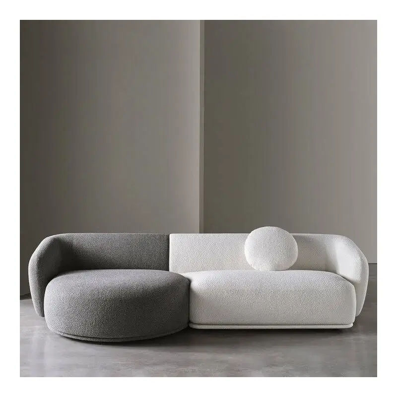 Elijah 3 Seater Sofa-boucle White&Grey