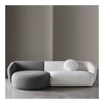 Elijah 3 Seater Sofa-boucle White&Grey