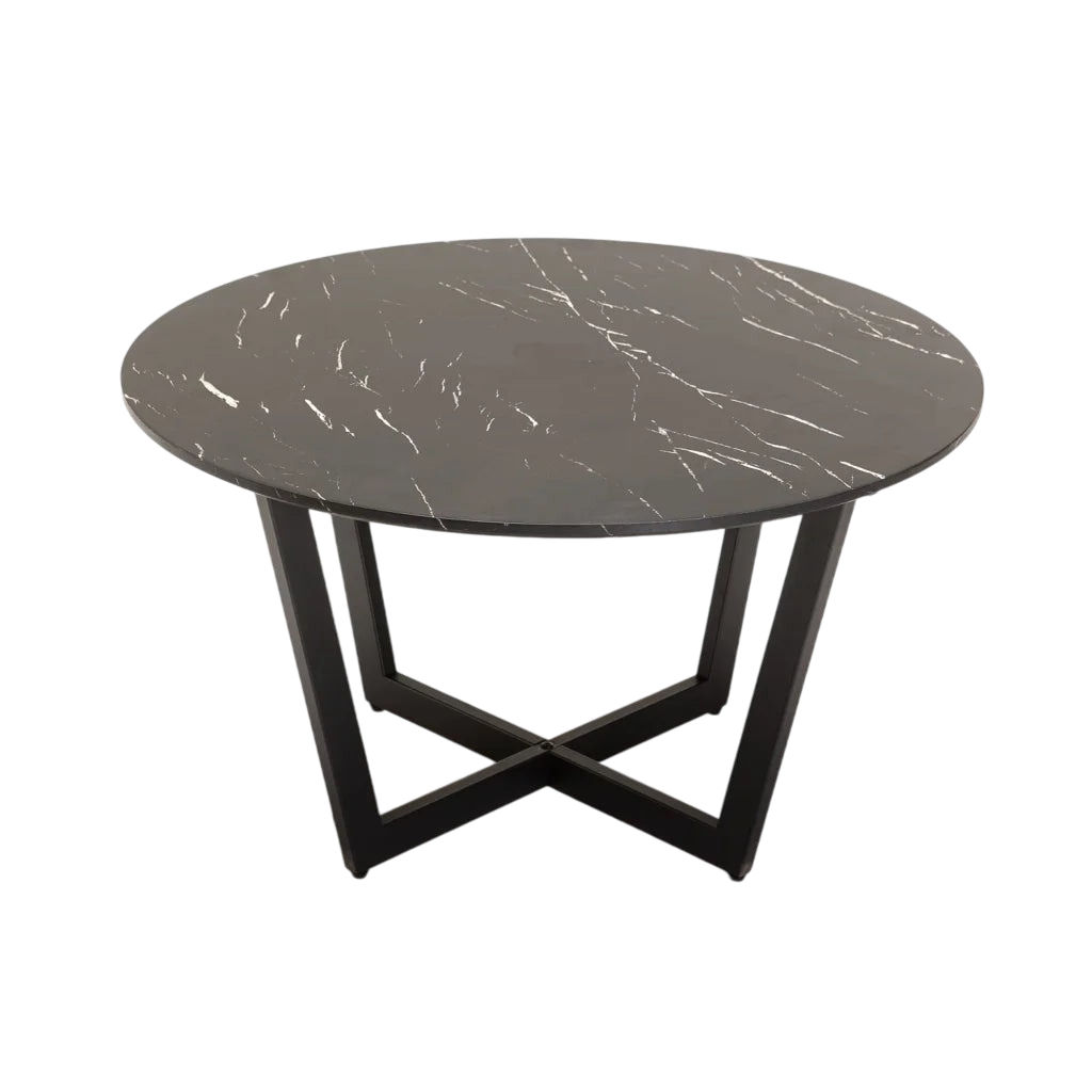 Vividitto - Aitzber Round Coffee Table - Black Marble