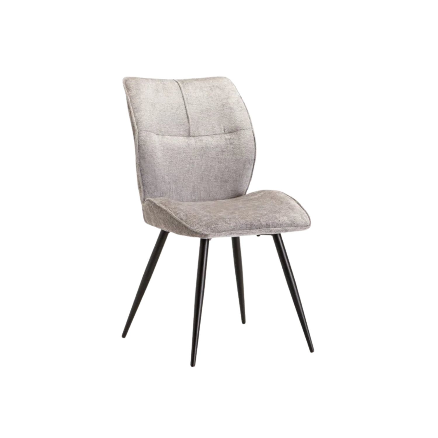 Modern Fabric Upholstered Dining Chair - Light Grey