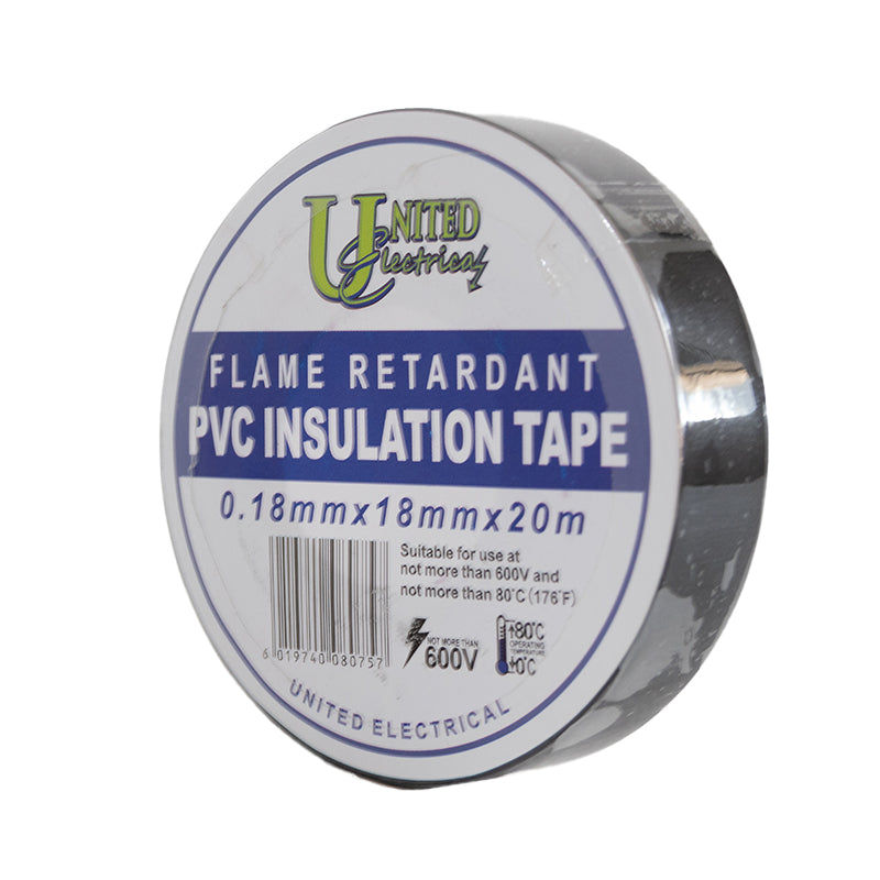 UNITED ELECTRICAL PVC Insulation Tape Black 0.18mm x 18mm x 20M