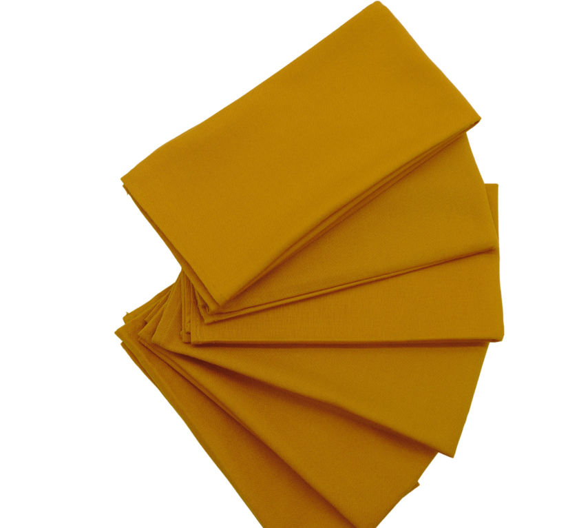 Continental Cotton Linen Napkin 6 Piece Set -  40cm - Mustard