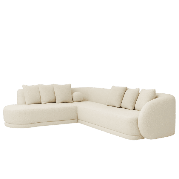 Brooss Cream Curved Sectional Sofa
