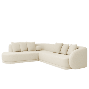 Brooss Cream Curved Sectional Sofa