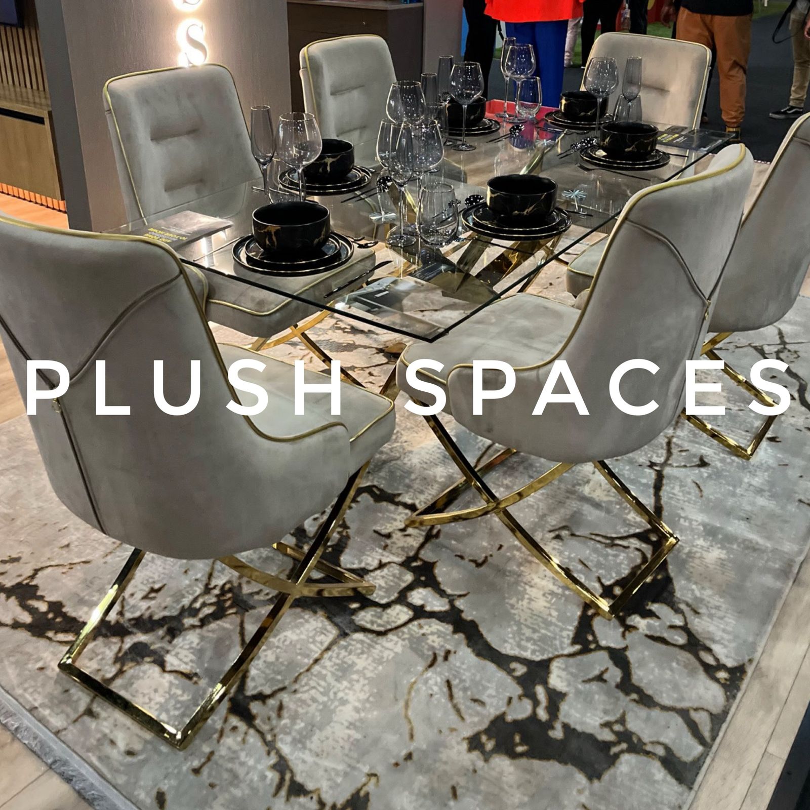 Brix Plush Tempered Glass Dining Set
