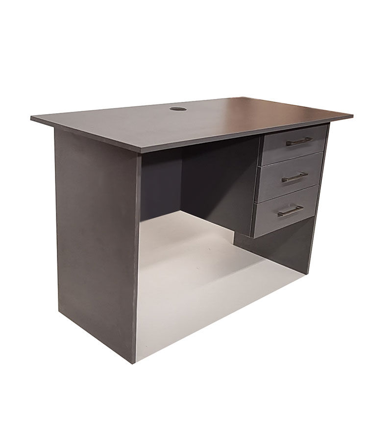 London 3 Drawer Desk 120cm - Storm Grey