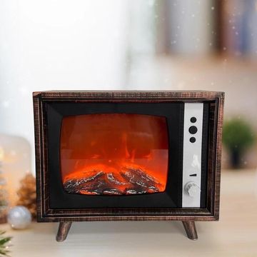 Home Decoration TV Shape Flameless Fireplace Lamp, LED Fireplace Lantern