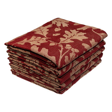 Bunty's Kitchen Towel - Design 2521 - 045x072cms - (05 Pc Pack) - Leaves - Red Pear