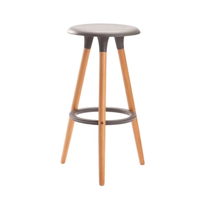 Vividitto - Yoyi Wooden Leg Barstool - Dark Grey