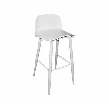 Vividitto - Bar Chair With Metal Legs - White