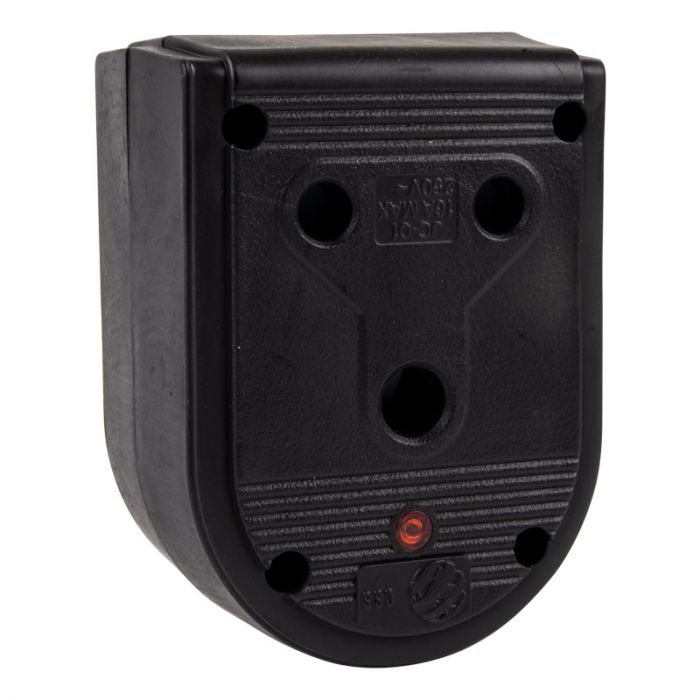 Nexus - Janus Coupler Dbl Rubber 16A Black Pp - 3 Pack