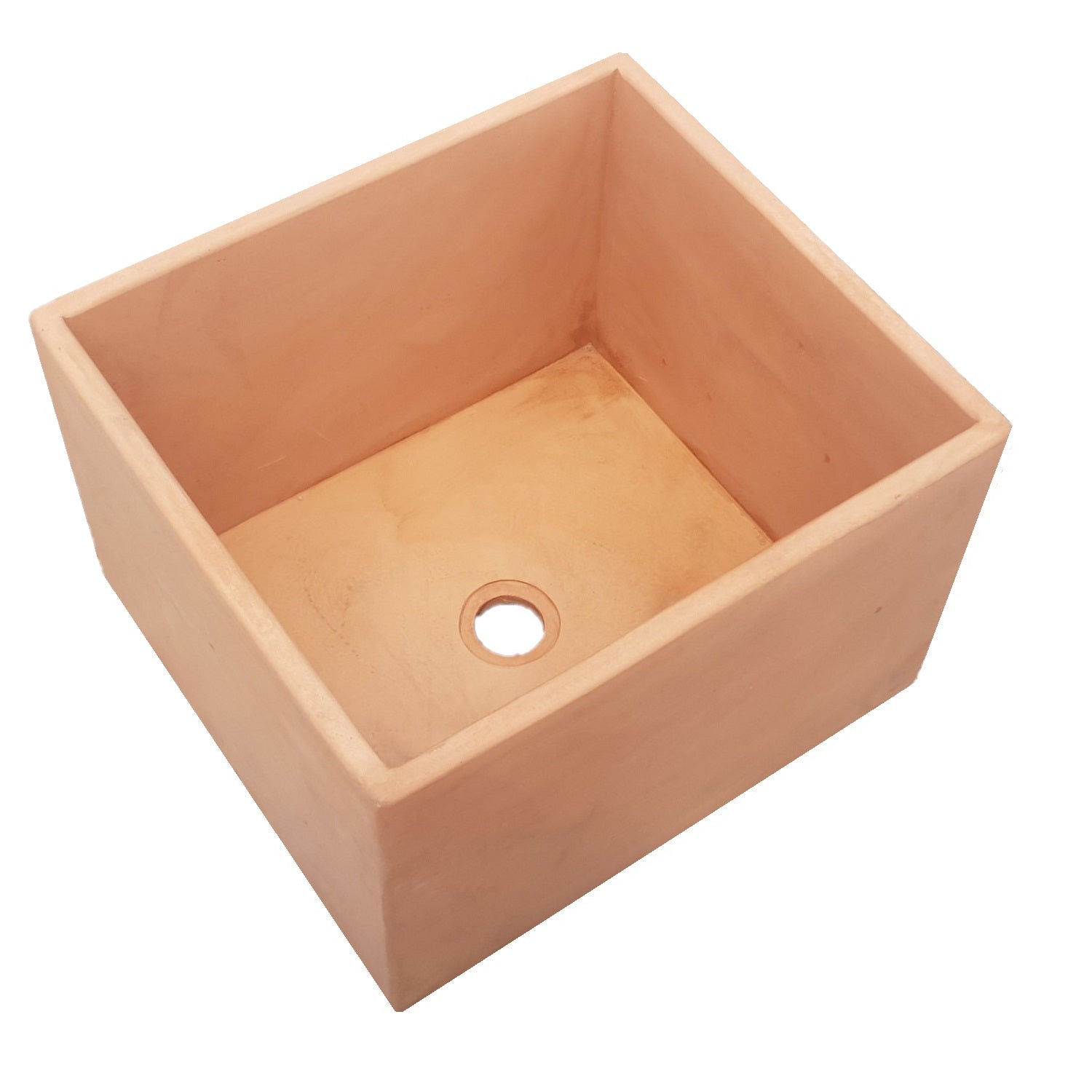 Large Terracotta square concrete basin (45 x 40x 31cm high)