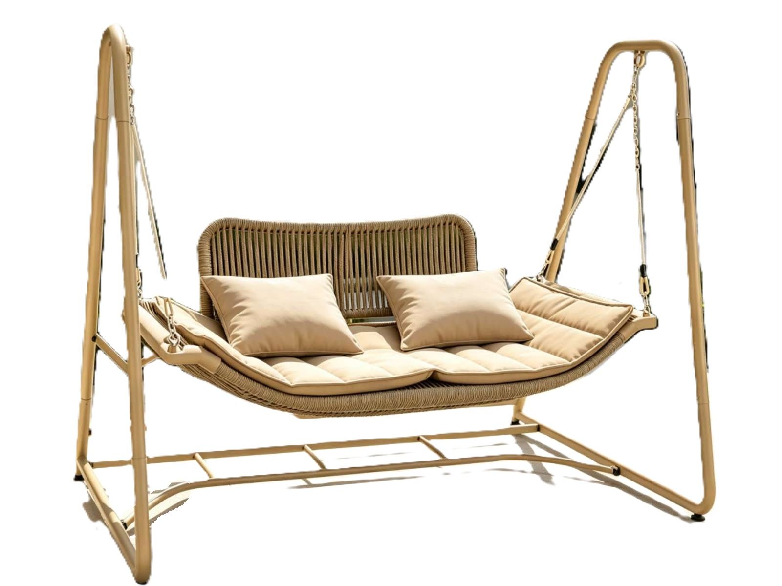 LBM FURN-Cream 2 Seater Porch Swing