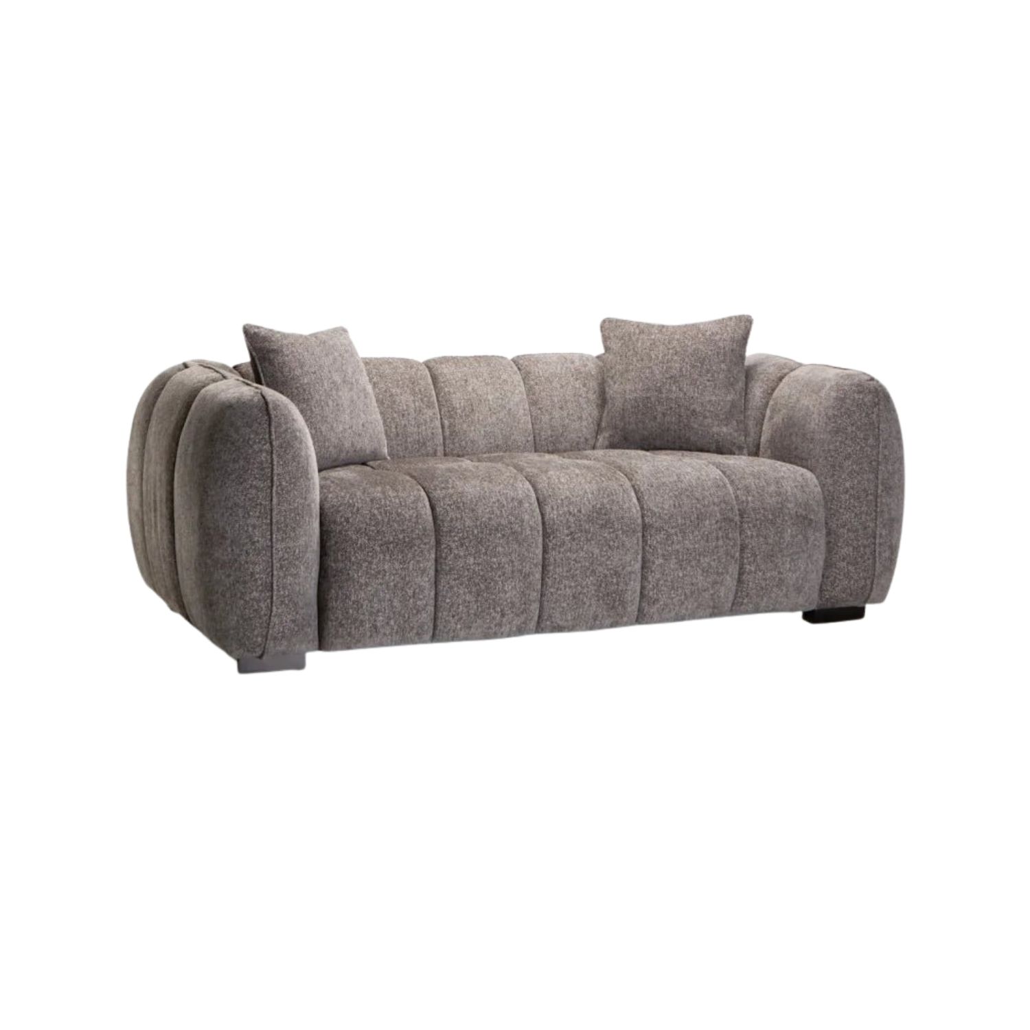 2 Seater Fabric Sofa with Modern Tufted Design - Grey