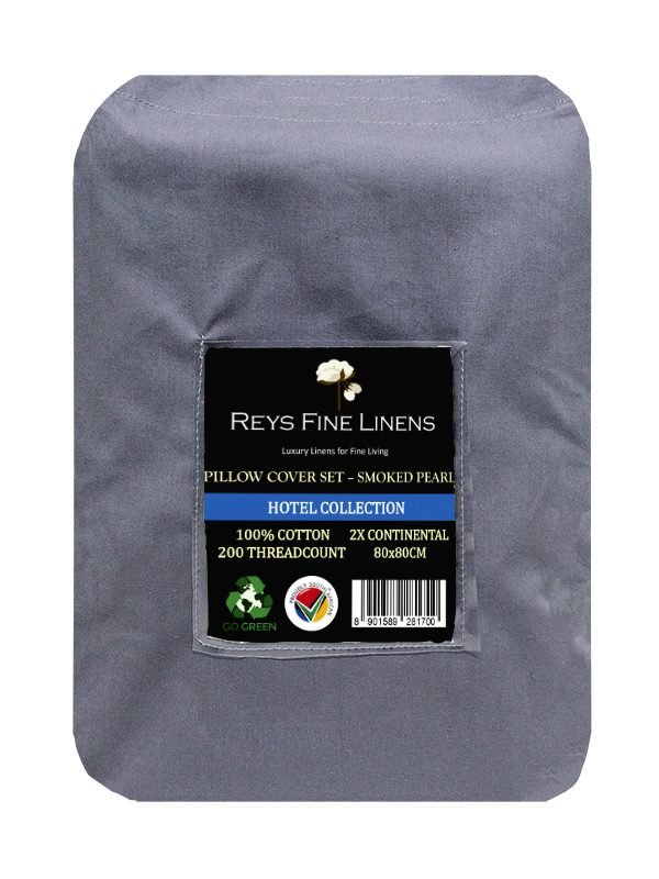 Rey's Fine Linen - Hotel Collection - Pillow Cover Set-30 Pc Pack-Continental-Smoked Pearl