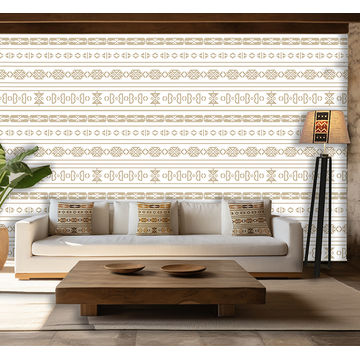 Sepedi African Print Wallpaper Beige