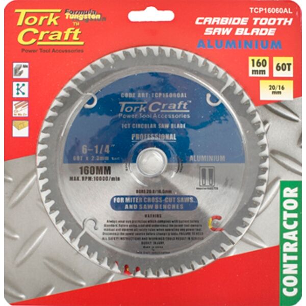 Blade Contractor Alum 160 X 60T 20/16 Circular Saw Tct