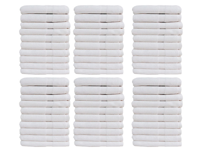 Bunty's Hotel Collection 900GSM 50x80cms Bath Mats - 60 Pc Pack - Optical White