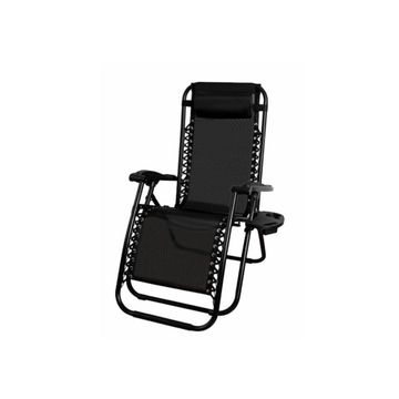 RelaxPro Foldable Outdoor Zero Gravity Recliner Chair with Head Cushion & Side Tray