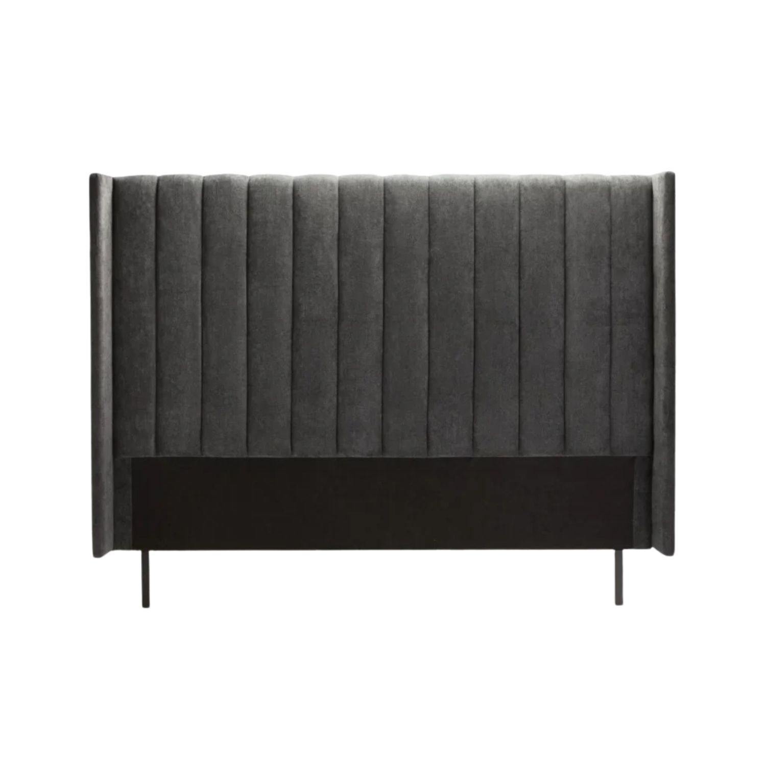 Dark Grey Luxe Vertical Channel Fabric Headboard - King