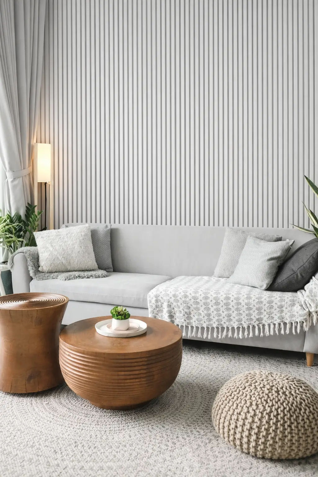 White Acoustic Wall Slat Panel 240cm*60cm