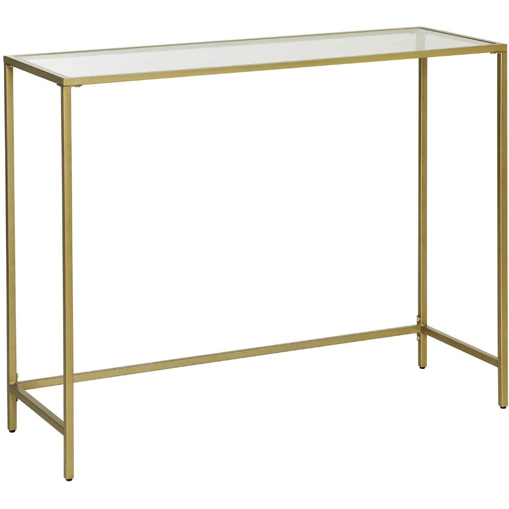 Bragg Calgary Entryway Glass Console Table, Gold
