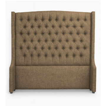 Reya Buttoned Wing Headboard King Dark Brown