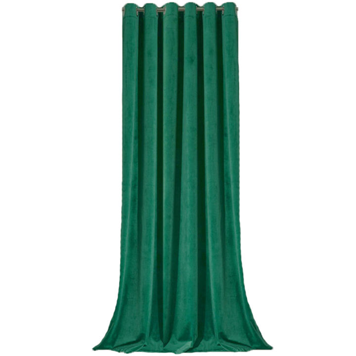 Matoc Readymade Curtain -Velvet -Forest Green -Eyelet -Lined -285cm W x ...