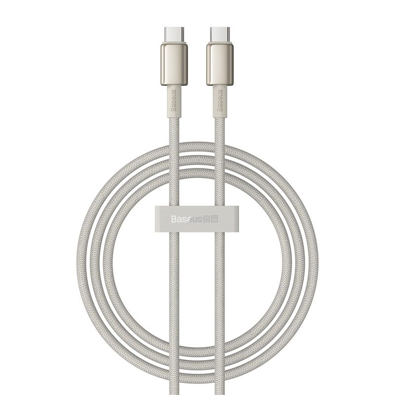 Baseus Tungsten Gold Fast Charging Data Cable Type C to Type C 100W 1m - Titanium Galaxy Gold