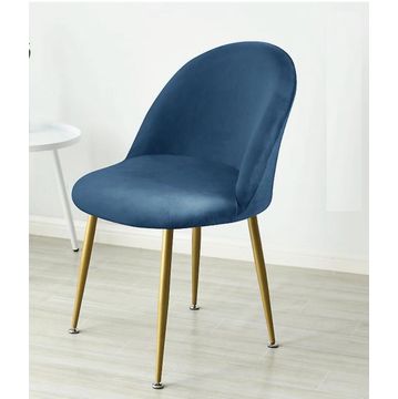 Asher Dinning Chairs with Gold Legs Set of 2 Blue