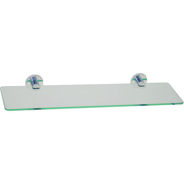 Glass shelf with chrome brackets