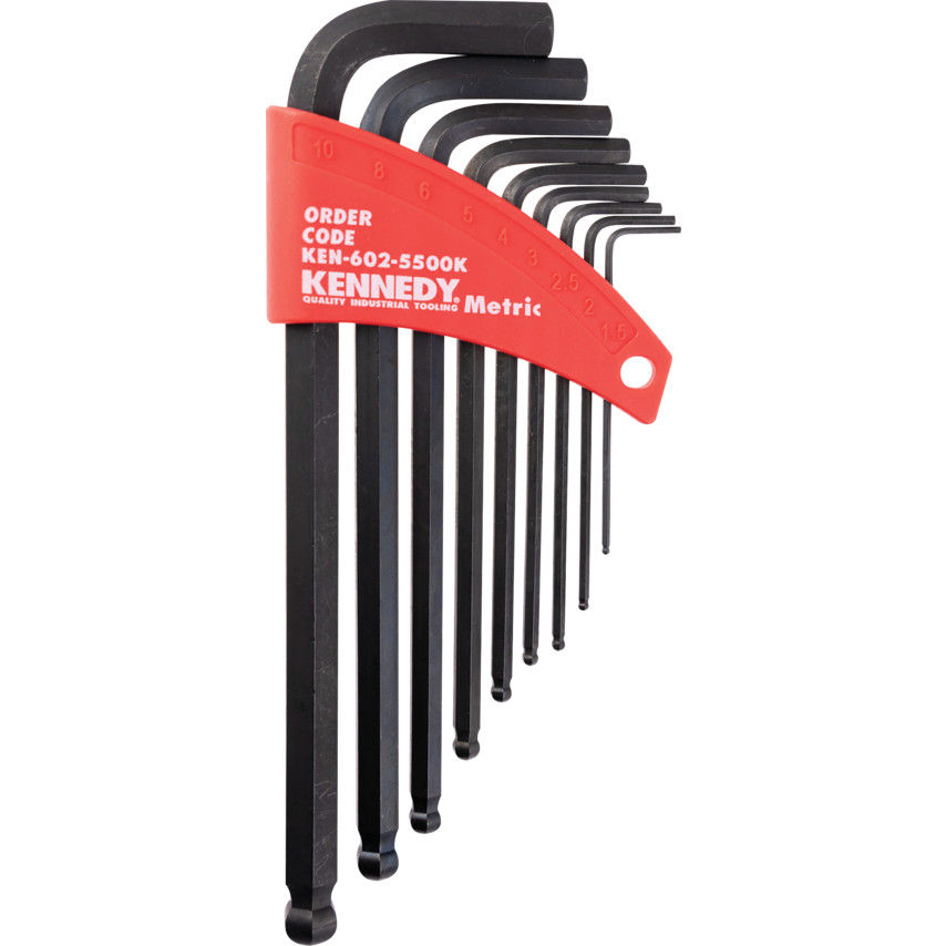 Kennedy Metric L Wrench Ball Driver Set 9 Pce