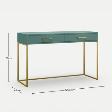 Dresser / Desk Lilo Satin Turquoise - Gold Frame