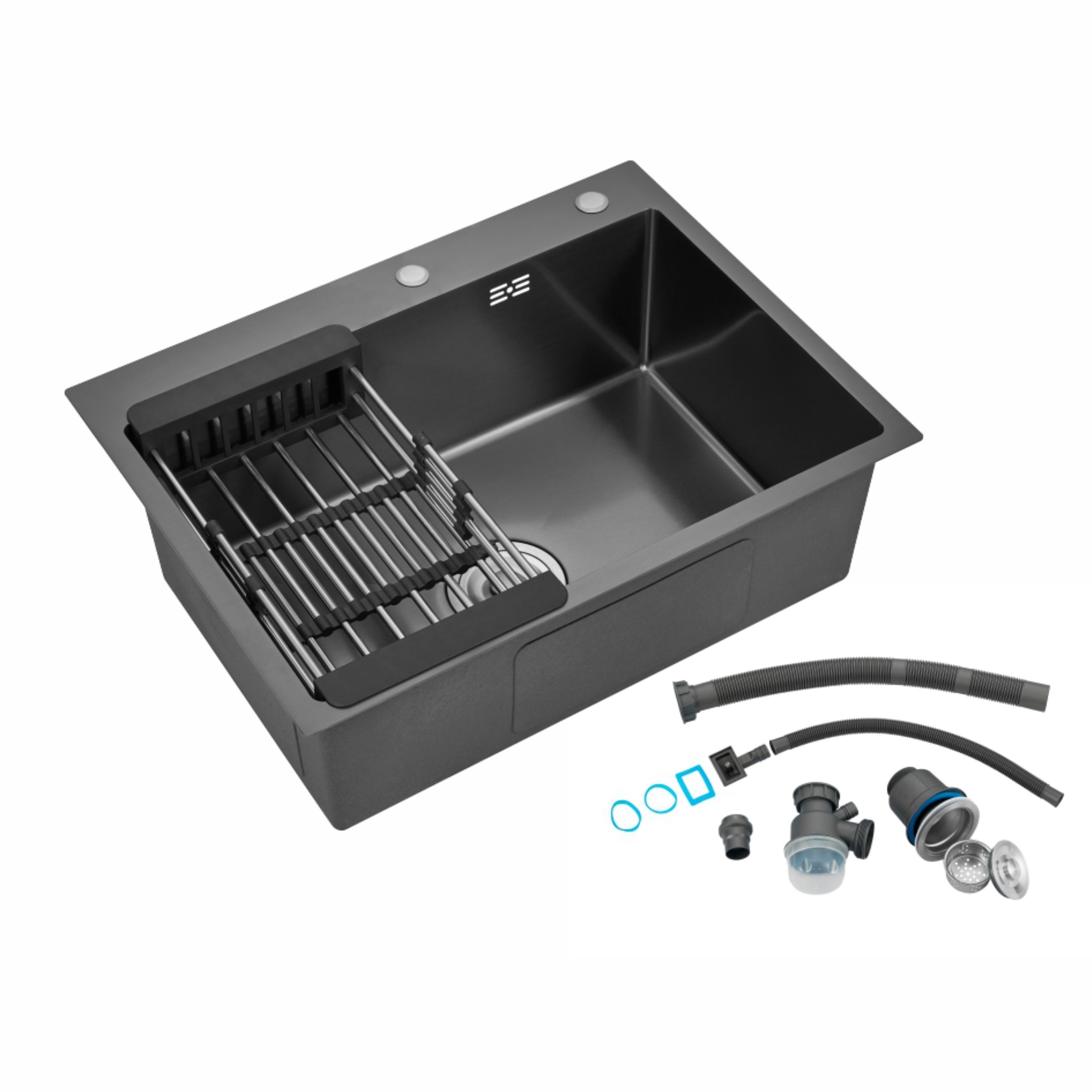 Dark gray single-bowl undermount sink TS6045DG