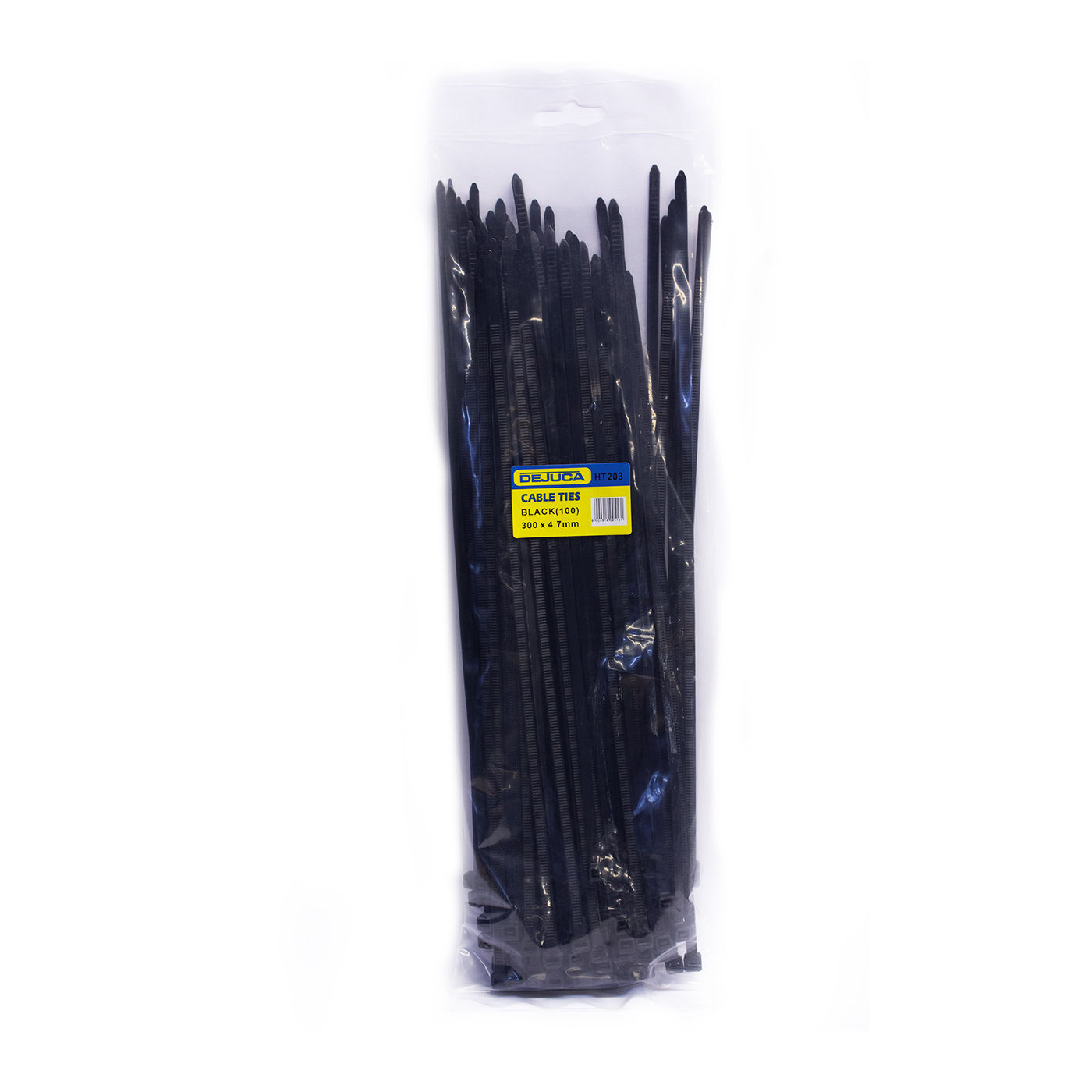 Dejuca - Cable Ties - Black - 300mm X 4.7mm - 100/pkt - 5 Pack