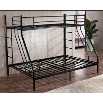 Madiega Furniture - Single-Over-Double Black Metal Bunk Bed