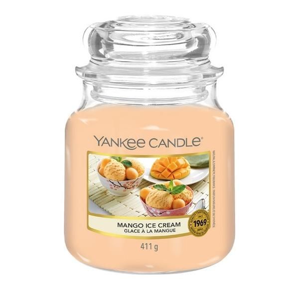 Yankee Candle Mango Ice Cream Medium Jar Retail Box No