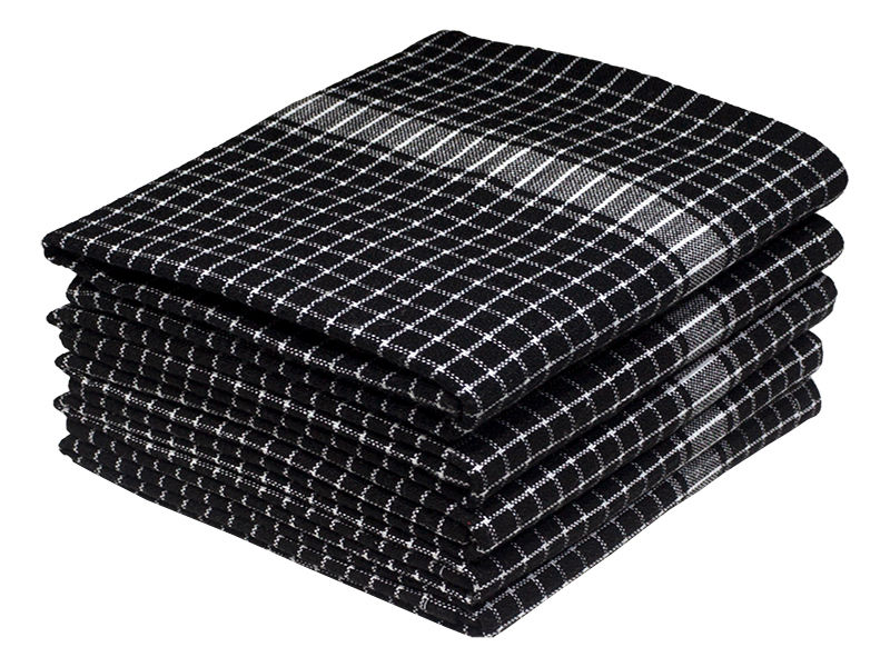 Multipurpose, Easy Fit, Absorbent Kitchen Towel - Design 2375 - 044x068cms - (05 Pc Pack) - Stripes - Jet Black