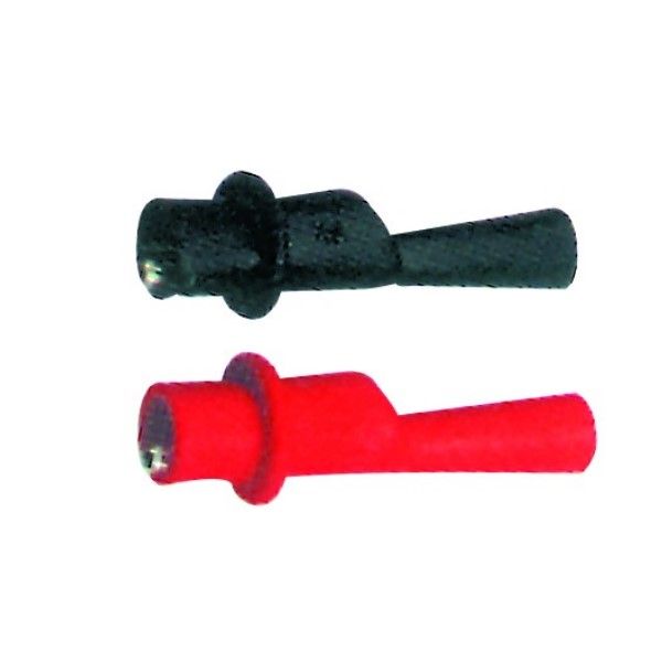 Black & Red Insulated Test Meter Croc Clips Pair