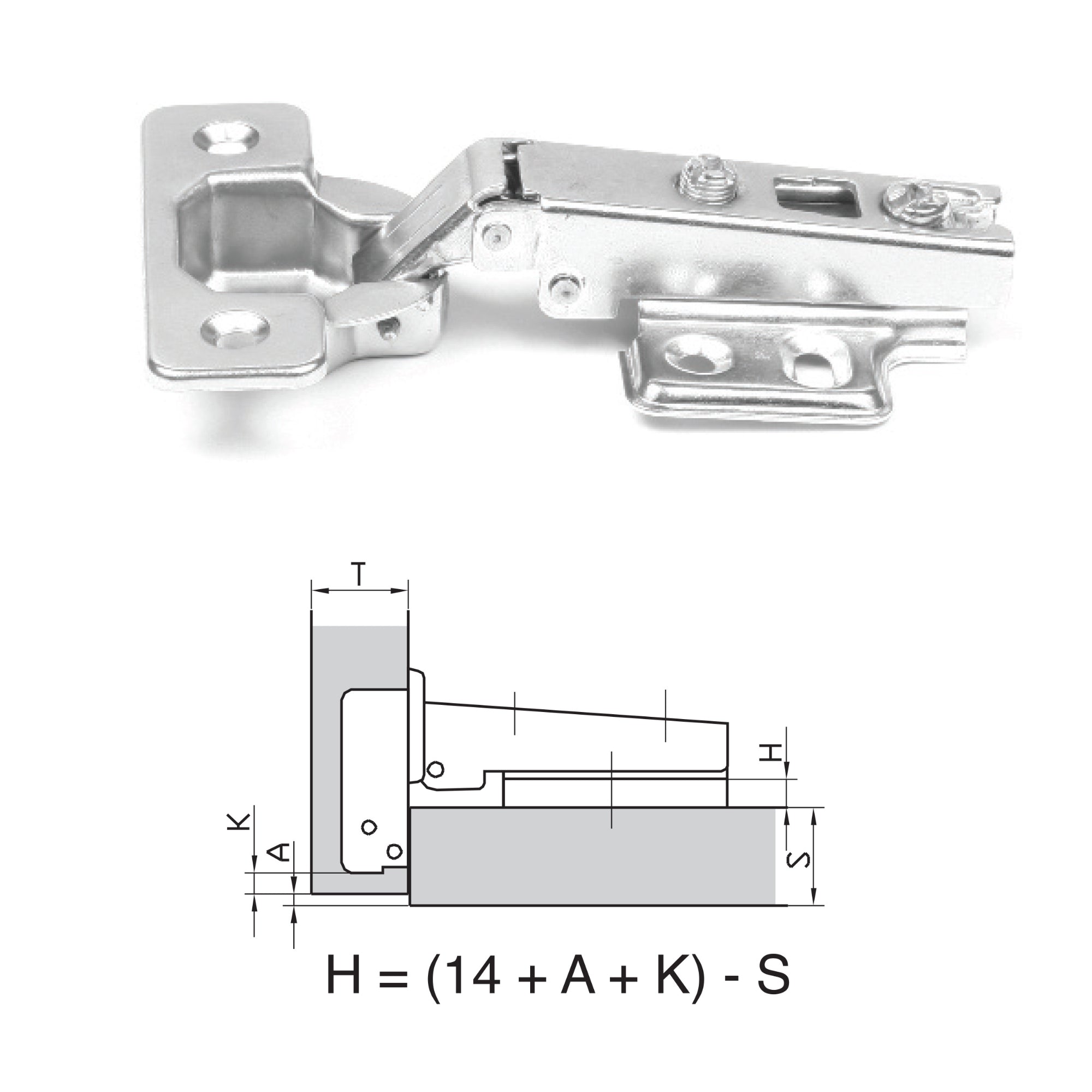 ROCO 110 Degree 4 Hole Base Plated Cupboard Hinge 0mm