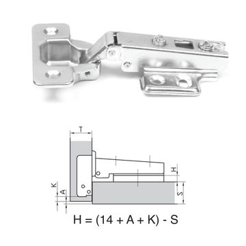 ROCO 110 Degree 4 Hole Base Plated Cupboard Hinge 0mm