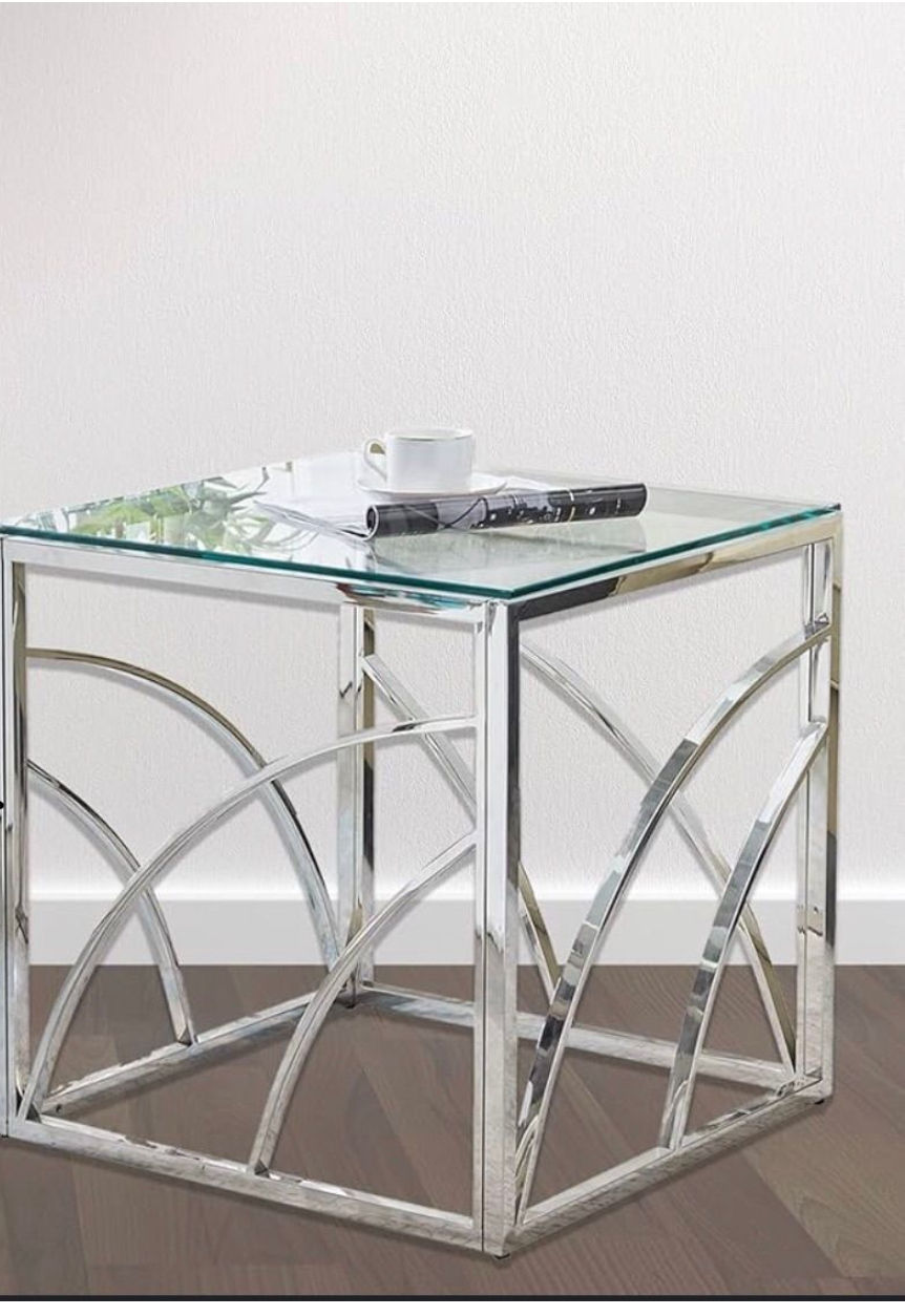 EFURN- Luxe silver side table