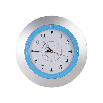 SILVER AND BLUE CLOCK