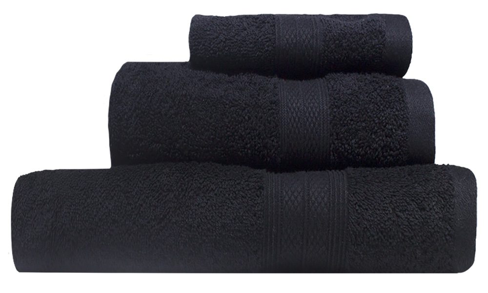 Bunty's Plush 450 GSM - Towel Sets - 03 Piece Set - Jet Black