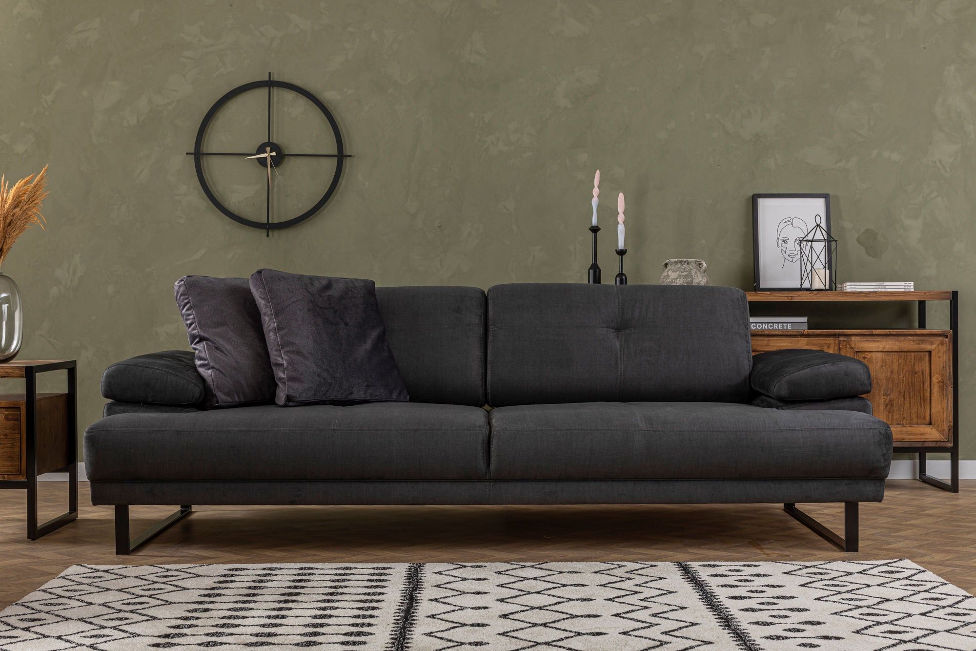 Mustang - Anthracite 3 seater sofa bed - Mustang