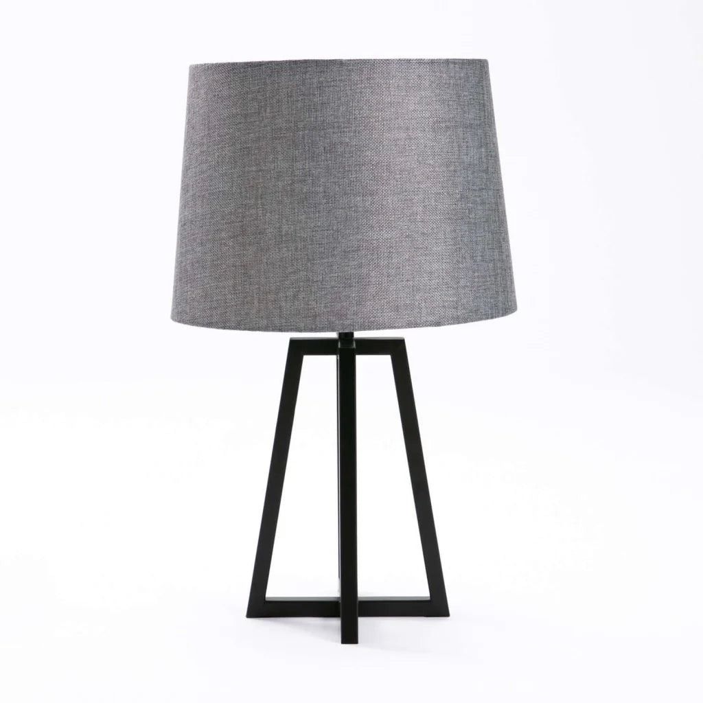 Vividitto - Gael  Black Metal Base - Grey Fabric Shade