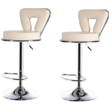 Ronell Modern Italian design swivel bar stools - set of 2 - White