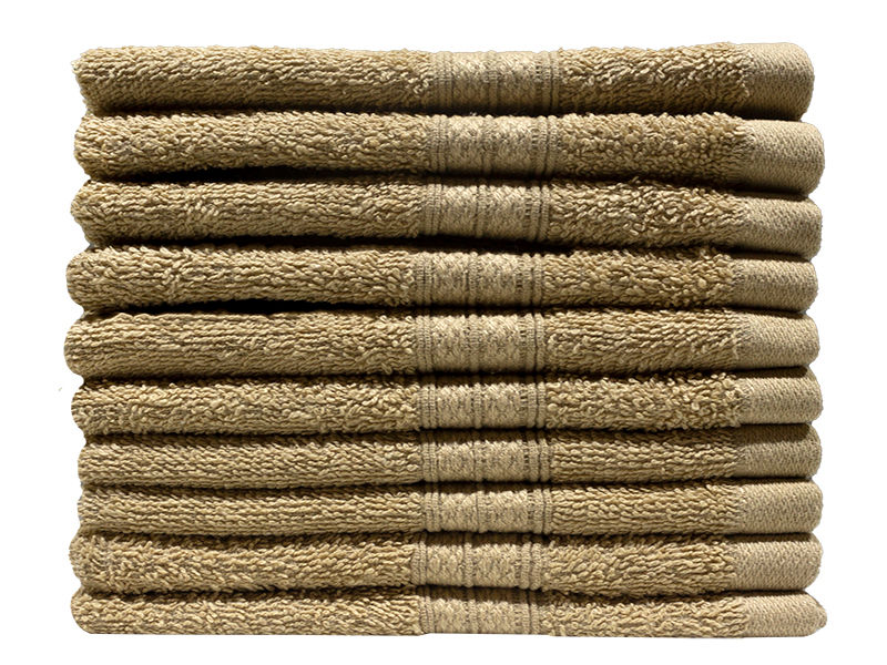 Bunty's Plush 450GSM Face Cloths - 030x030cms - Pebble(10pc Pack)