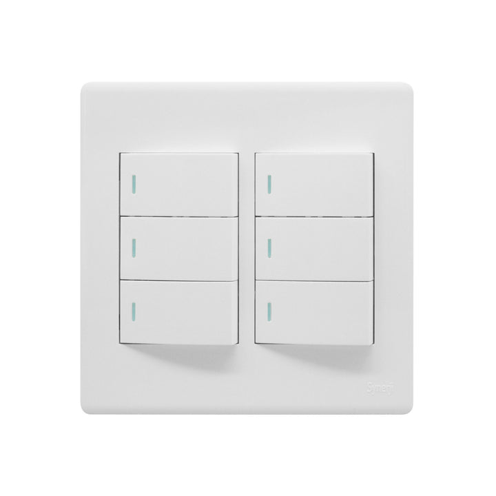 SYNERJI SWITCH DECO 4X4 6-LEVER 1-WAY - Grey
